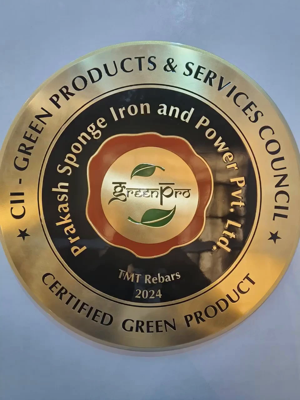 CII GreenPro certified green product 2024 PSIPPL TMT rebars